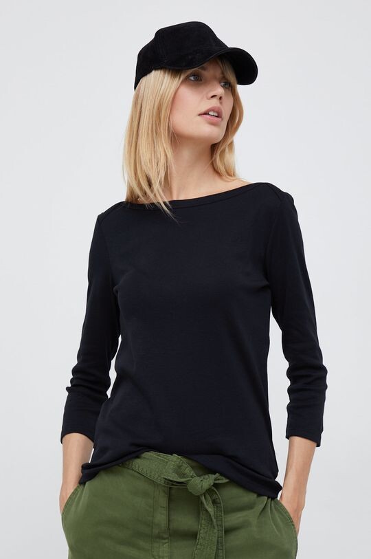 

Хлопок с длинным рукавом United Colors of Benetton, черный