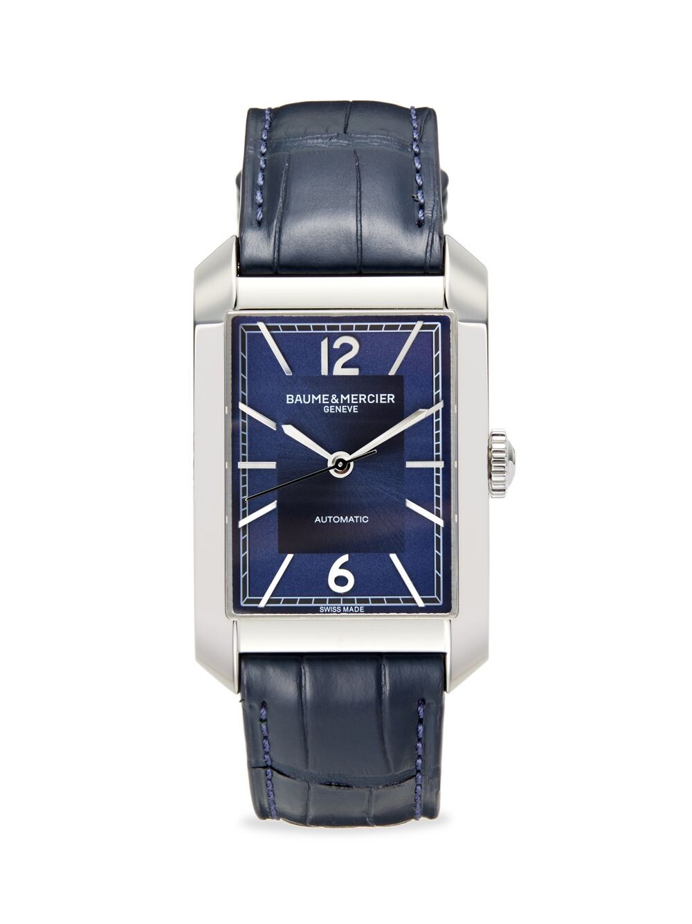 

Часы Hampton 10732 из нержавеющей стали и кожаного ремешка/43 мм x 27,5 мм Baume & Mercier, синий