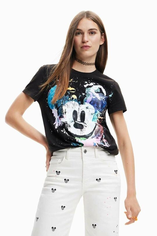 

Хлопковая футболка Desigual, черный
