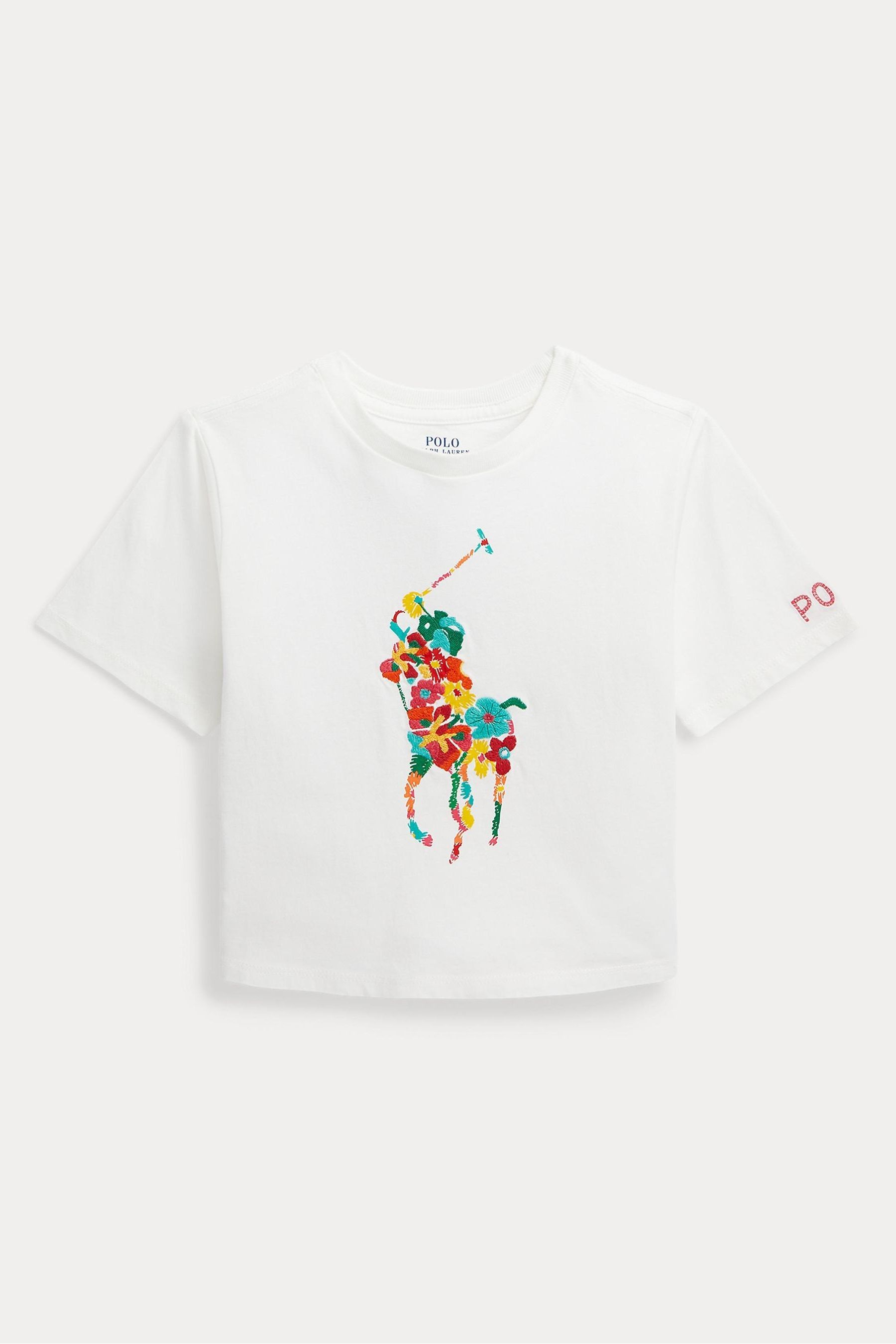 

Белая футболка Exotic Pony Player для девочек с цветочным мотивом Polo Ralph Lauren, белый