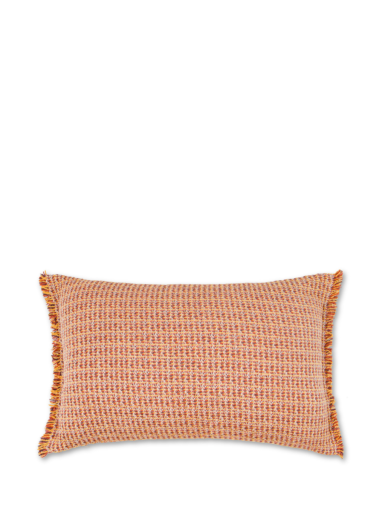 Жаккардовая вязаная подушка с бахромой 35Х55см Coincasa, орнажевый