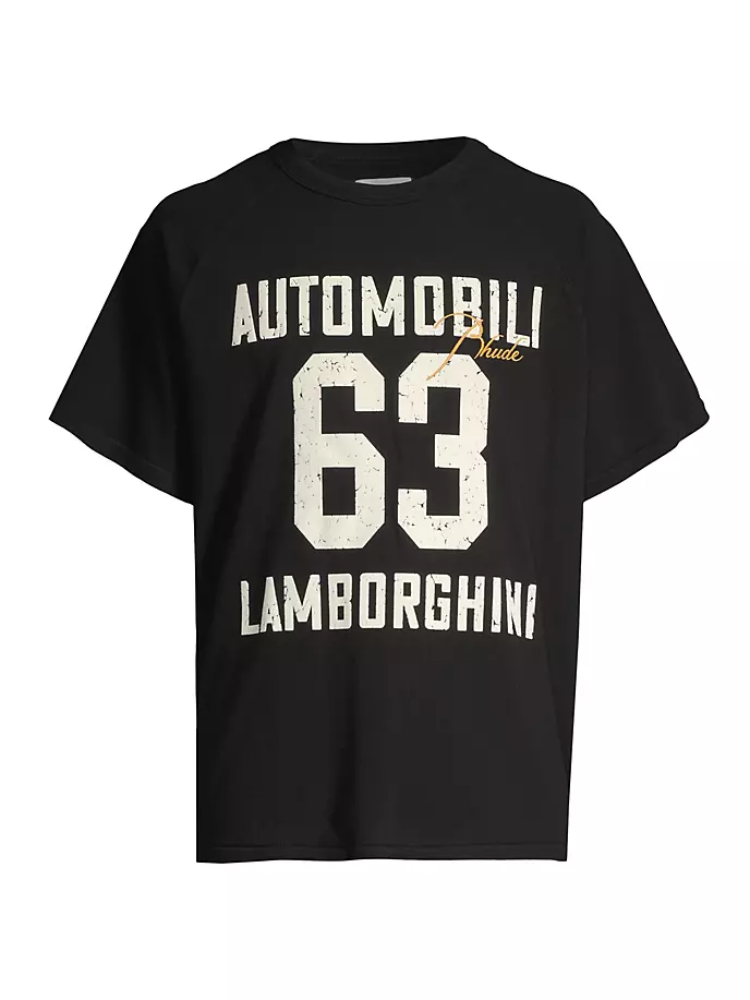 

Футболка RHUDE x Lamborghini Automobili 63 с рукавами реглан R H U D E, черный