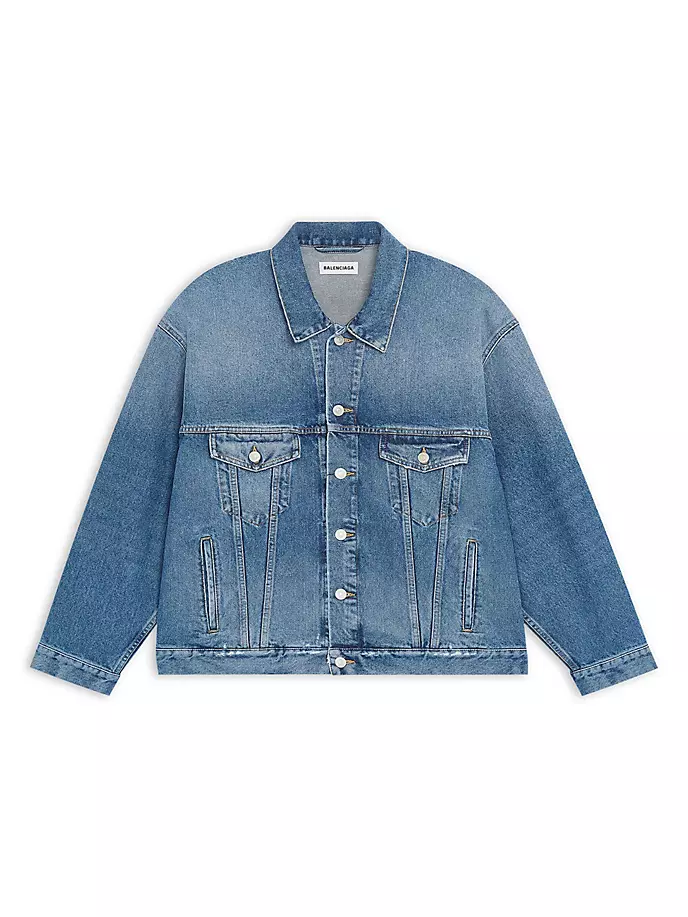 

Куртка со стразами большого кроя Balenciaga, цвет pale blue