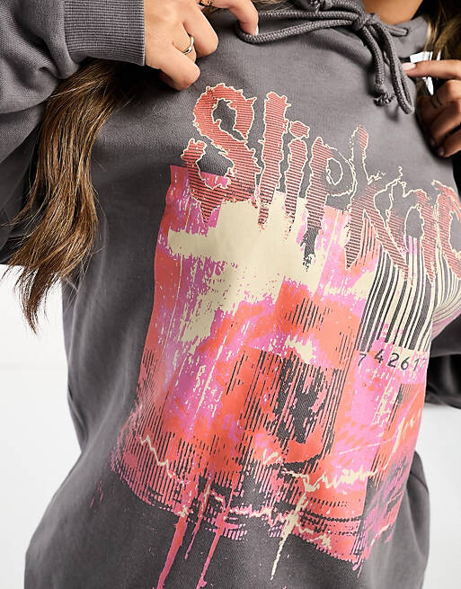 

Темно-серая толстовка унисекс в стиле унисекс с графикой Slipknot ASOS DESIGN, Серый