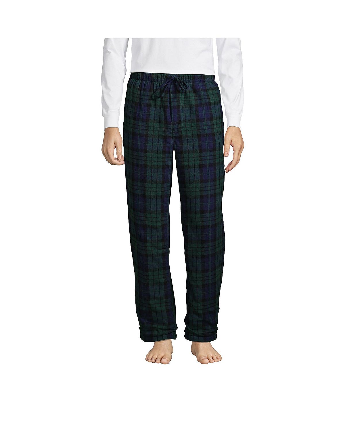 Мужские фланелевые пижамные брюки с высоким ворсом на флисовой подкладке Lands' End