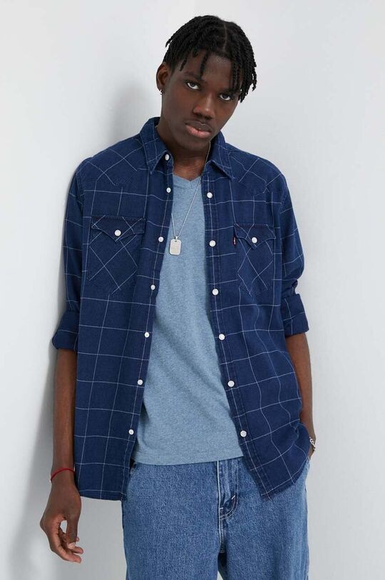 

Хлопковая рубашка Levi's, темно-синий
