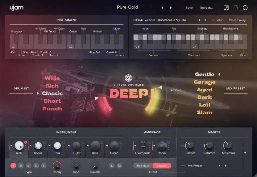 

Программное обеспечение UJAM Virtual Drummer Deep