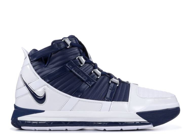 Кроссовки Nike ZOOM LEBRON 3 RETRO 'MIDNIGHT NAVY', белый