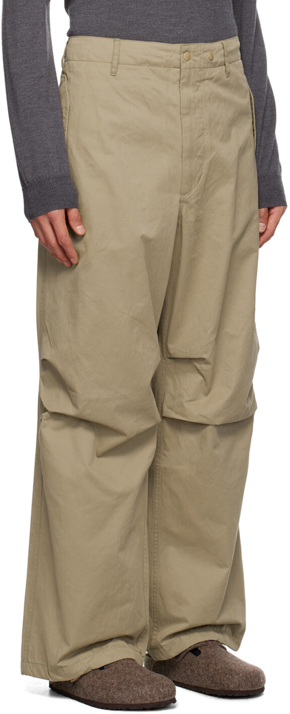 

Бежевые брюки со складками Engineered Garments, Бежевый