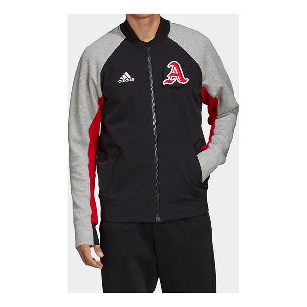 Куртка adidas Colorblock Sports baseball uniform aviator Jacket Black Red Gray, черный куртка adidas pilot sports baseball jacket men black черный
