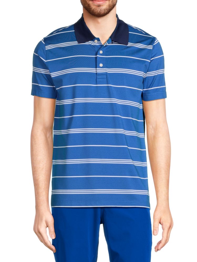 brooks tina виниловая пластинка brooks tina true blue Полосатая рубашка-поло для гольфа с контрастной отделкой Brooks Brothers, цвет Blue White