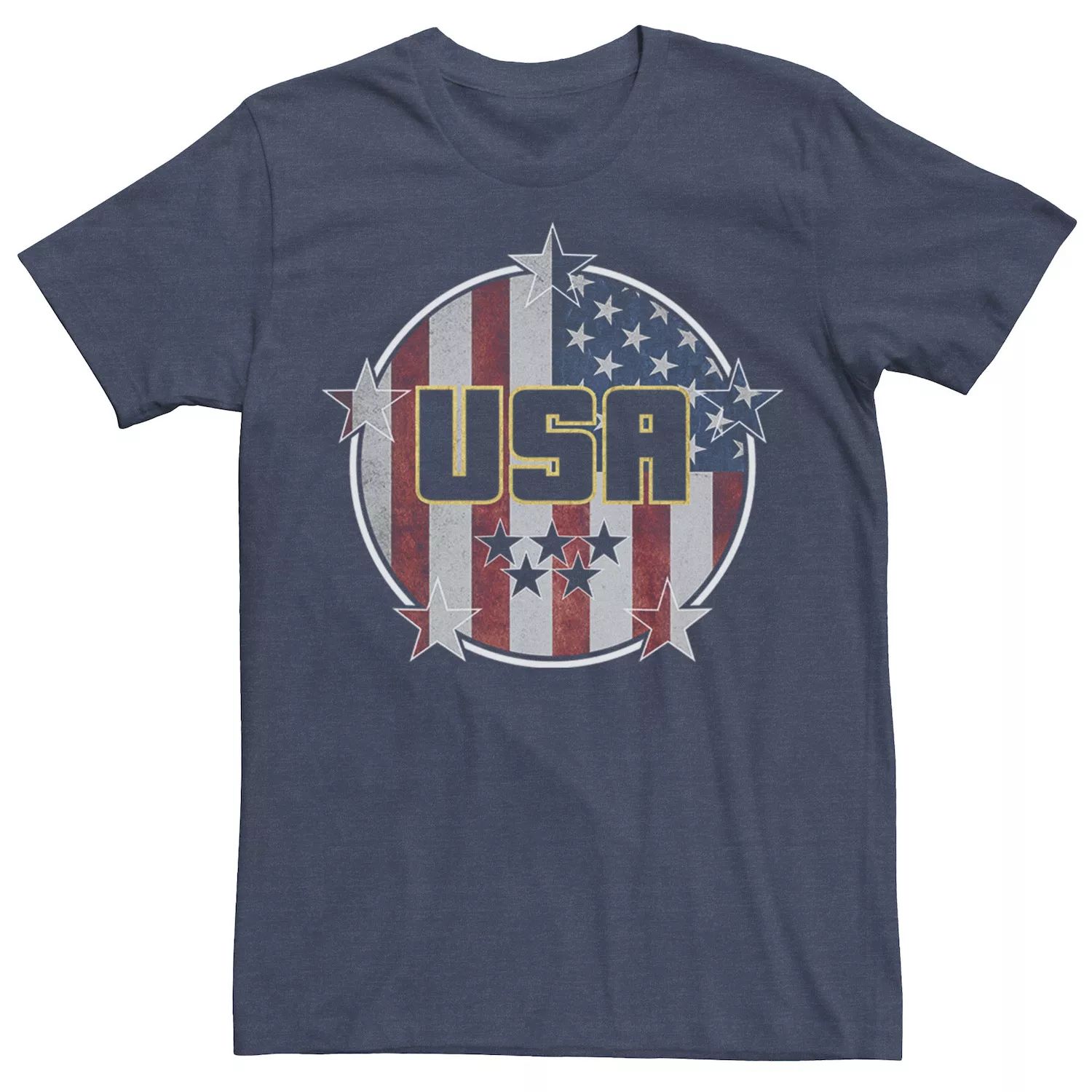 Мужская футболка с круглым логотипом и графическим логотипом США Licensed Character