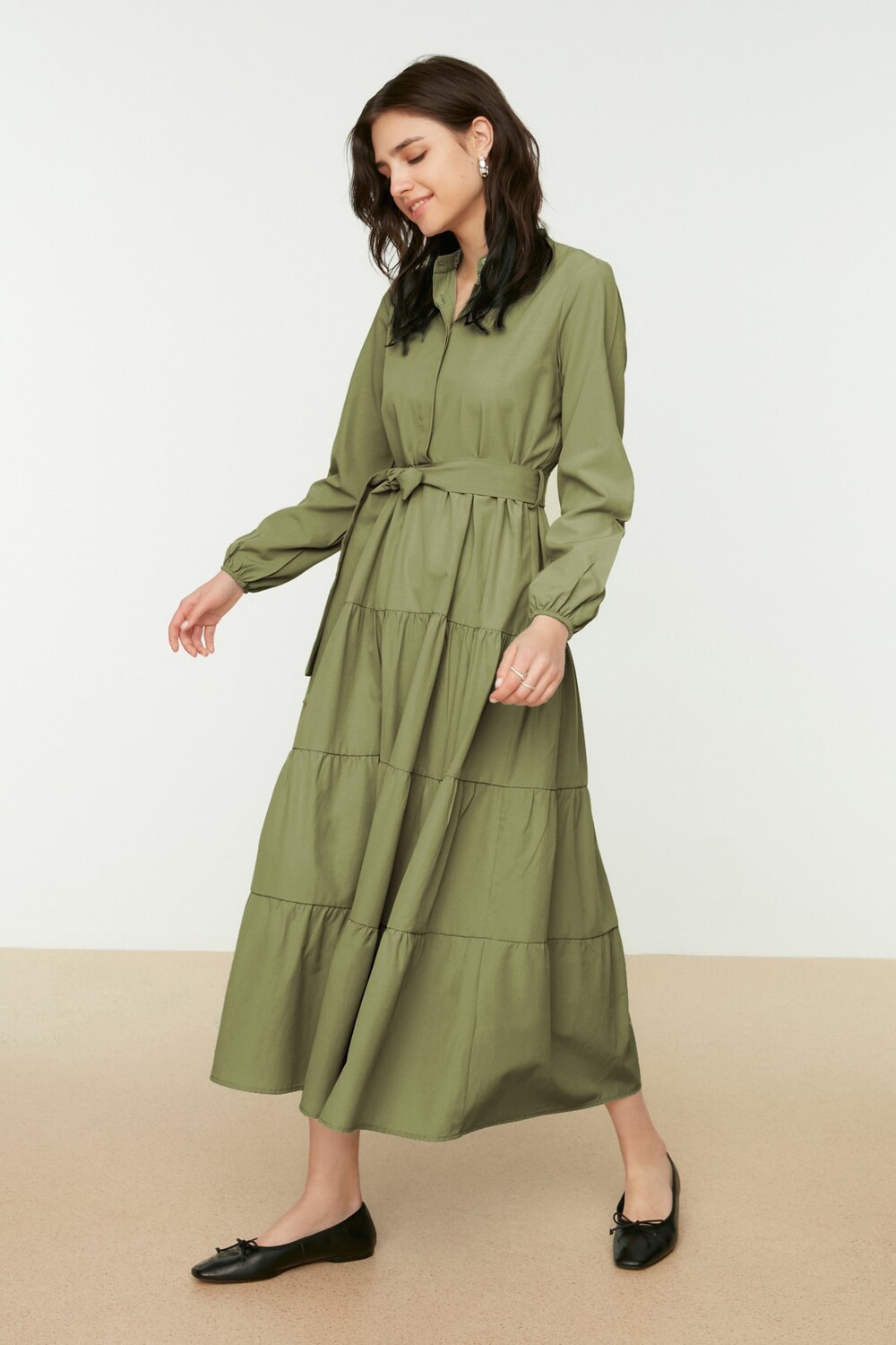 

Платье - Хаки - Базовое Trendyol Modest, хаки