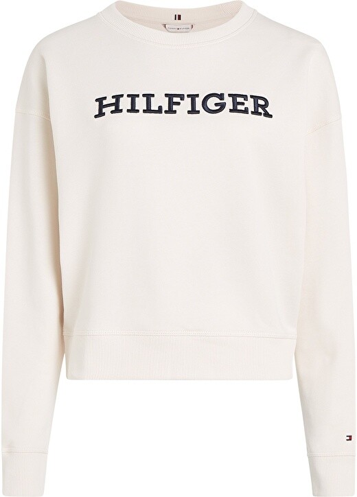 

Бежевая женская толстовка с круглым вырезом и принтом Tommy Hilfiger, Бежевый