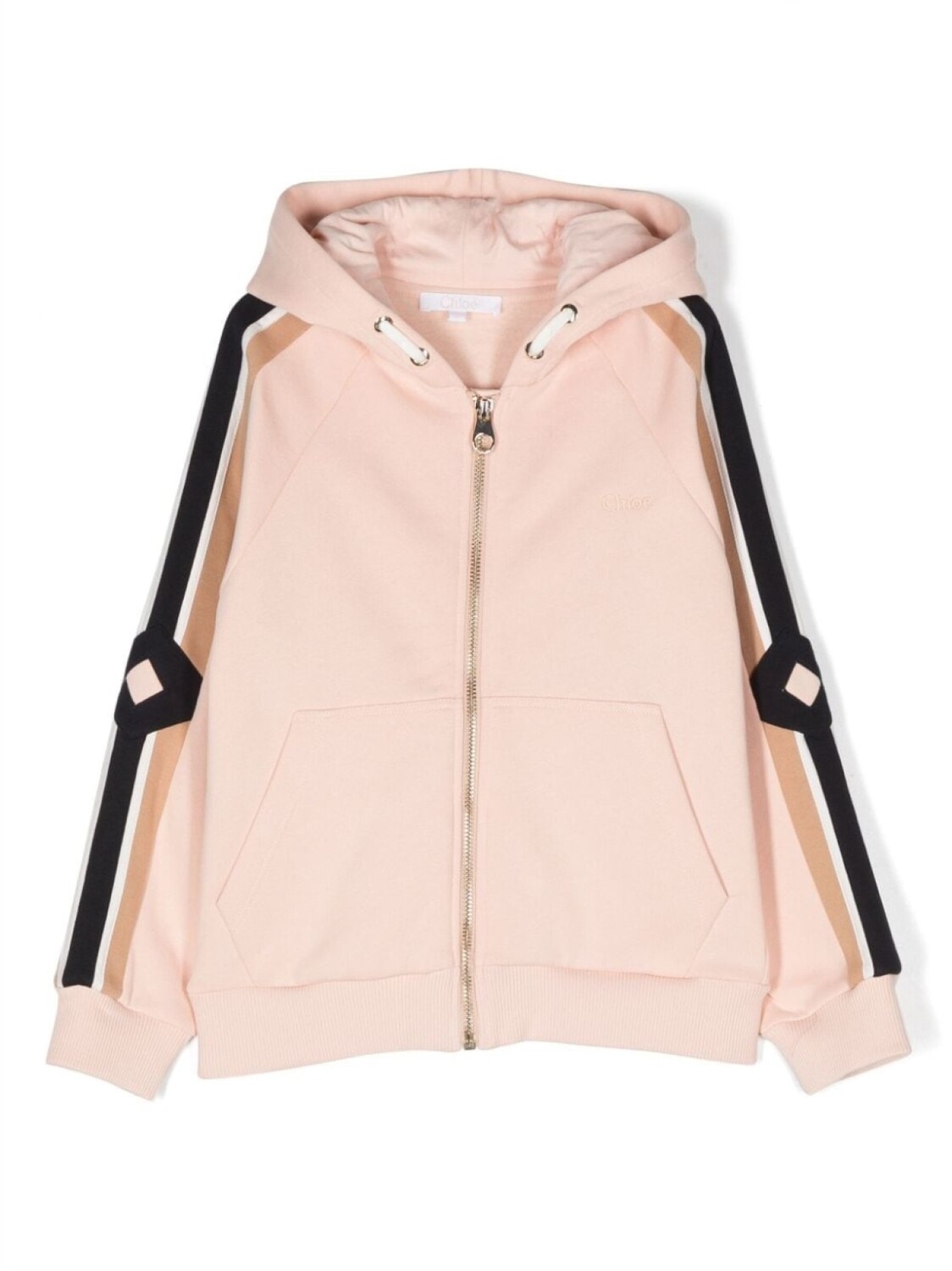 

Chloé Kids флисовое худи на молнии, розовый