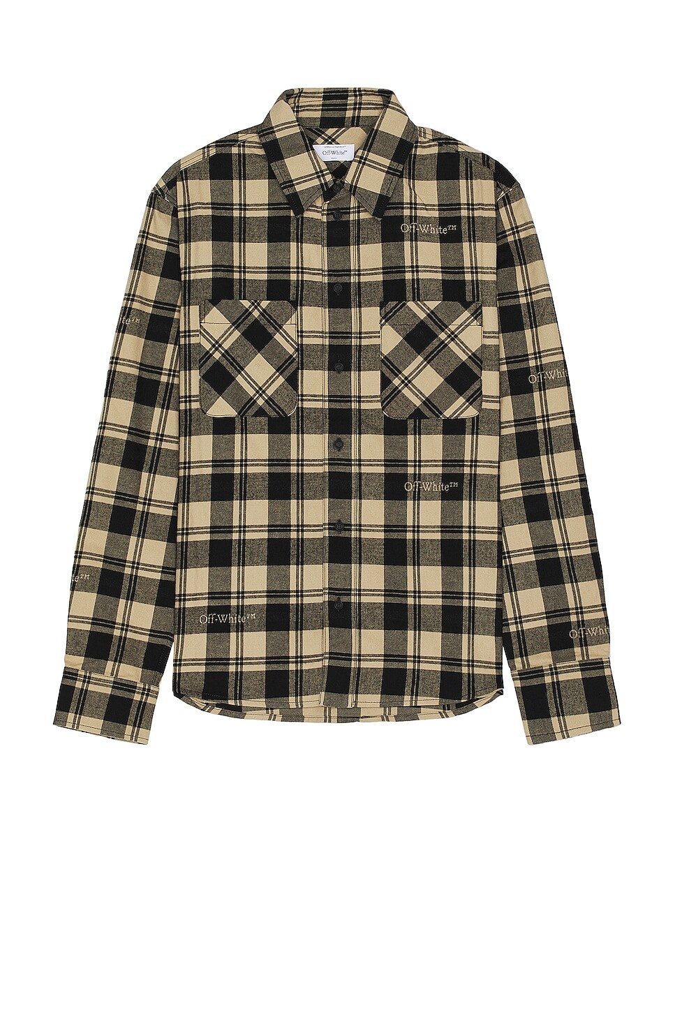 Рубашка OFF-WHITE Check Flannel, цвет Beige Black рубашка aape check flannel цвет black brown