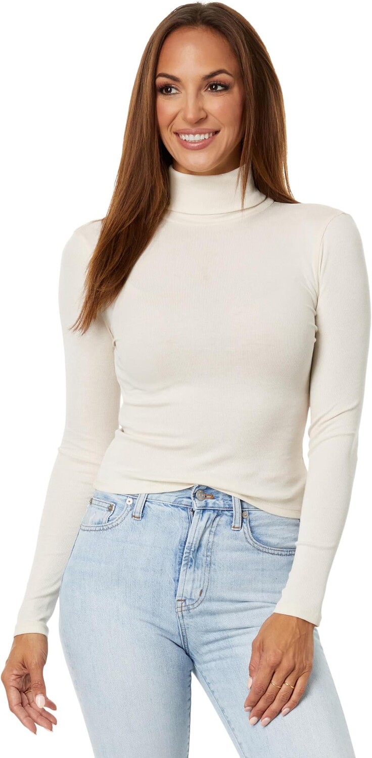 

Укороченный топ с воротником в контрастную полоску Madewell, цвет Antique Cream