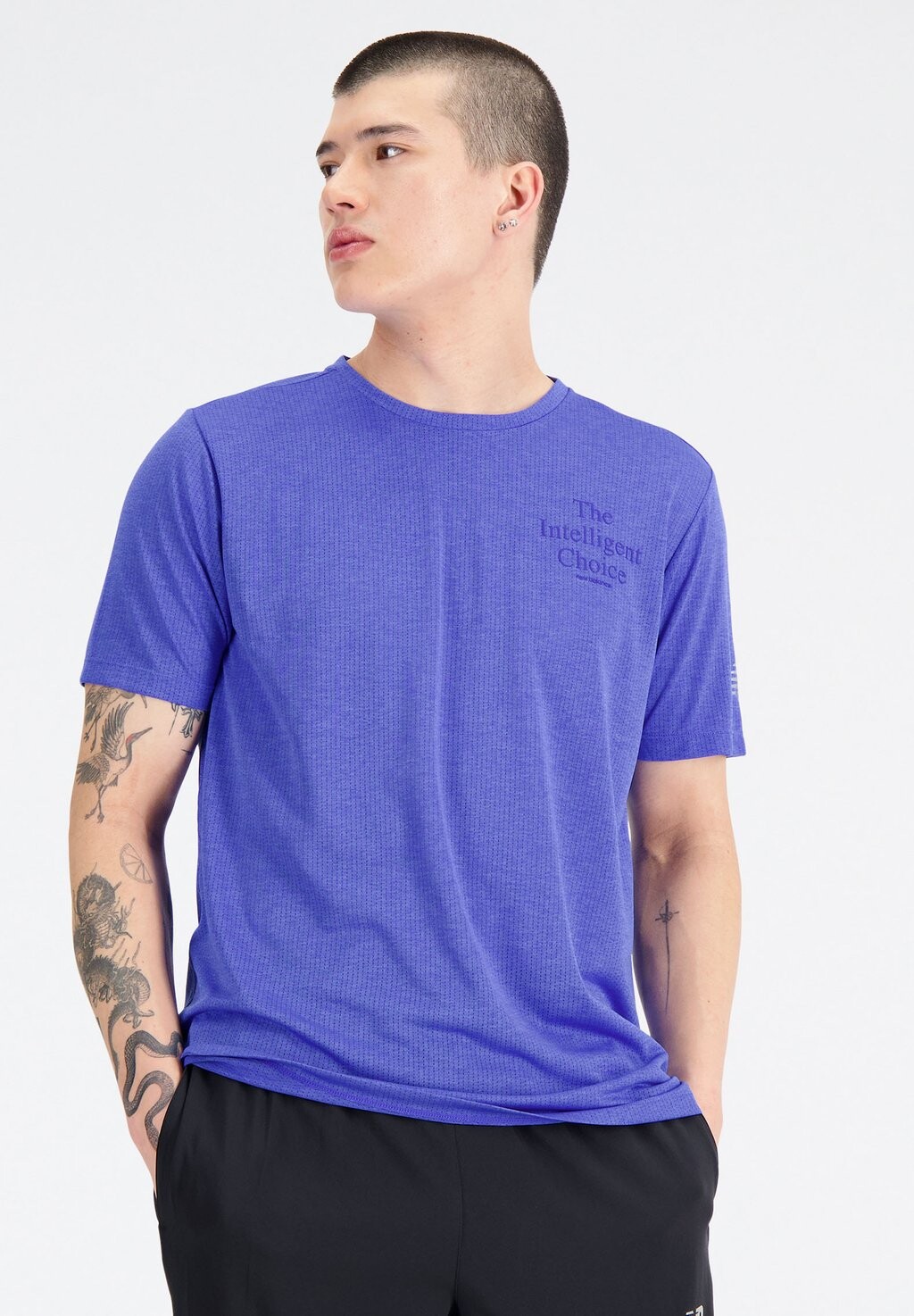

Футболка с принтом Graphic Impact Run New Balance, цвет marine blue heather