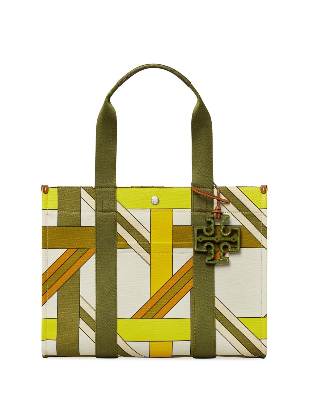 

Холщовая большая сумка с принтом Tory Tory Burch, оливковый
