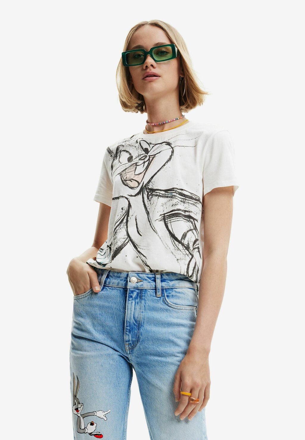 

Футболка с принтом Desigual, белый