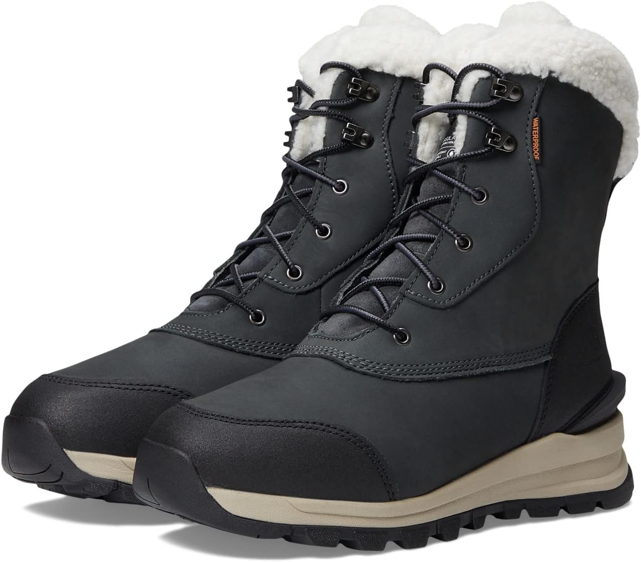Рабочая обувь водонепроницаемая с мягким носком Pellston Waterproof Insulated 8 Soft Toe Winter Boot Carhartt, цвет Dark Grey Nubuck