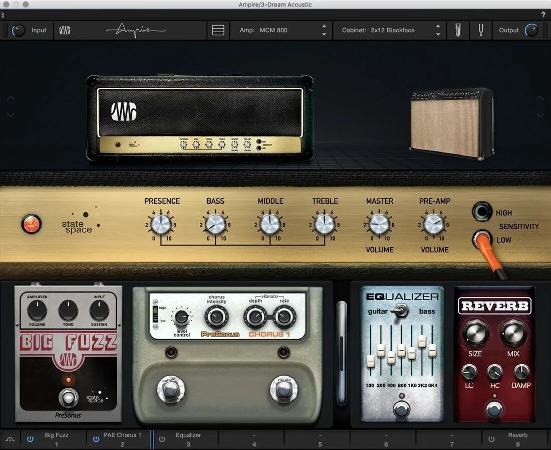 

Модуль моделирования усилителя PreSonus Ampire и педалборда