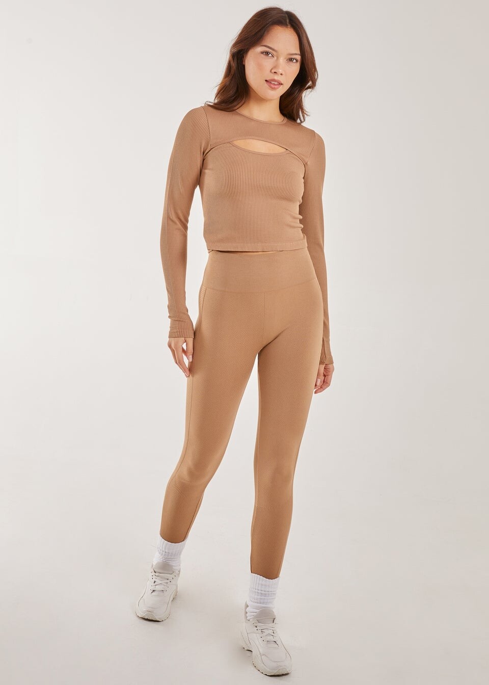 

Pink Vanilla Леггинсы camel active в рубчик, белый
