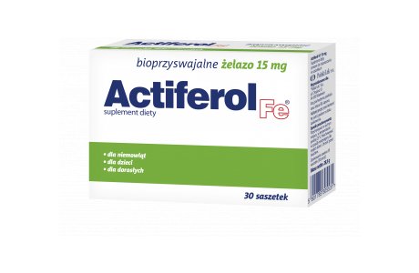 цена Актиферол Fe, 15 мг, пищевая добавка, 30 пакетиков Polski Lek