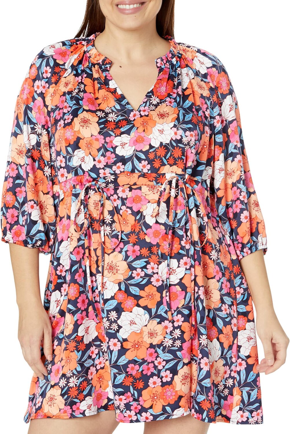 

Платье Kellie Babydoll больших размеров Draper James, цвет Nassau Navy Multi