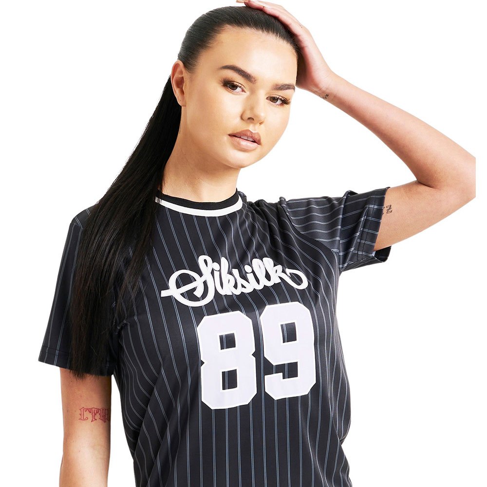 

Платье Siksilk Pinstripe Basketball Short Sleeve, черный