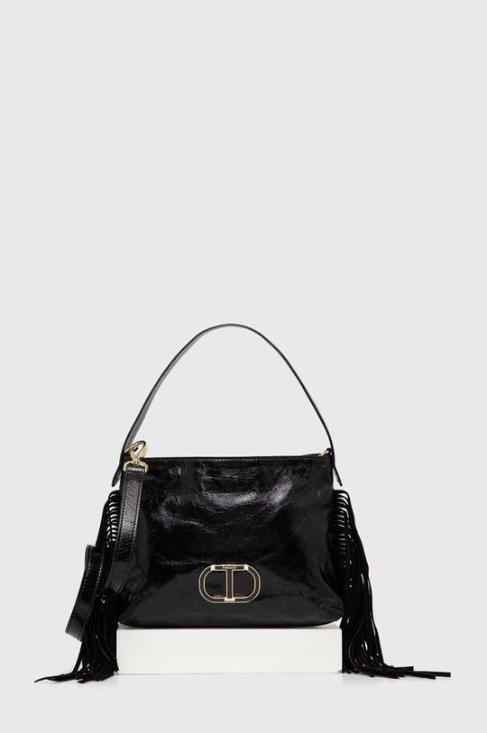 

Кожаная сумка Twinset, черный