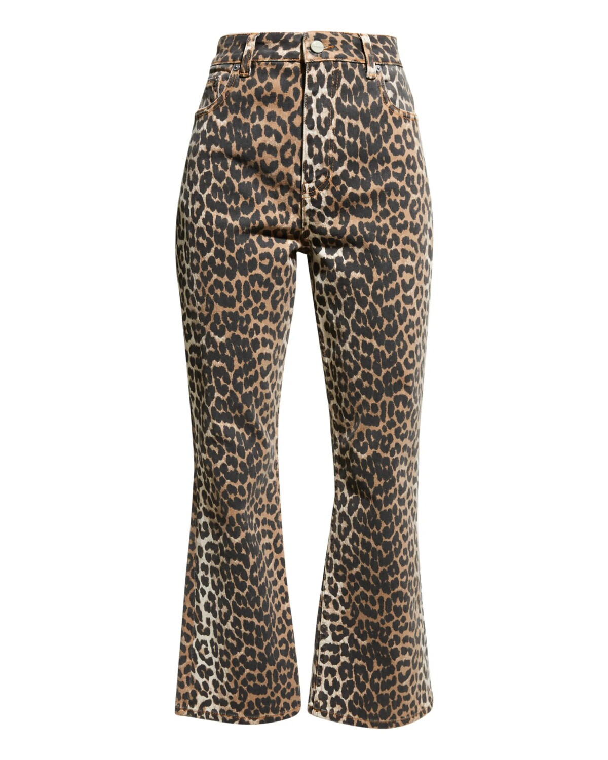 

Укороченные джинсы Betzy с леопардовым принтом Ganni, цвет Leopard