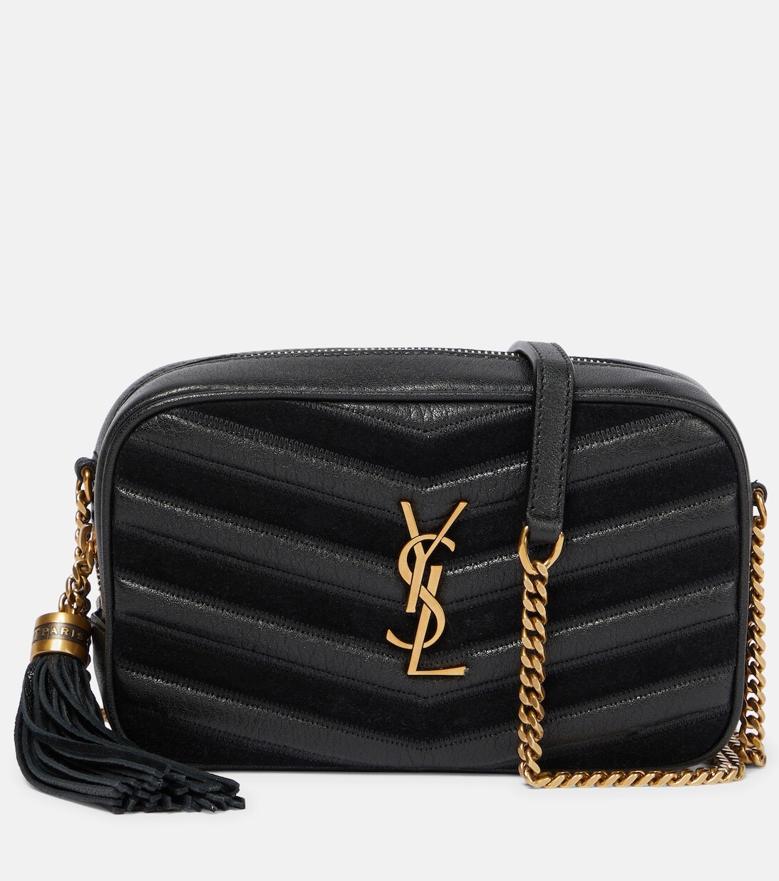 

Кожаная сумка через плечо Lou Camera Saint Laurent, черный