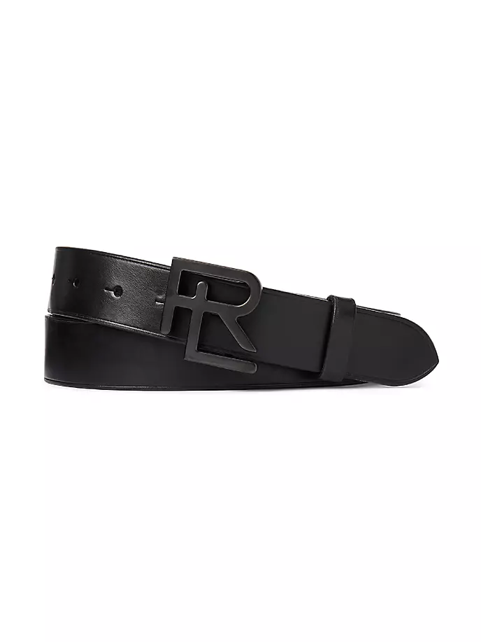 

Кожаный ремень RL Icon Ralph Lauren Purple Label, черный