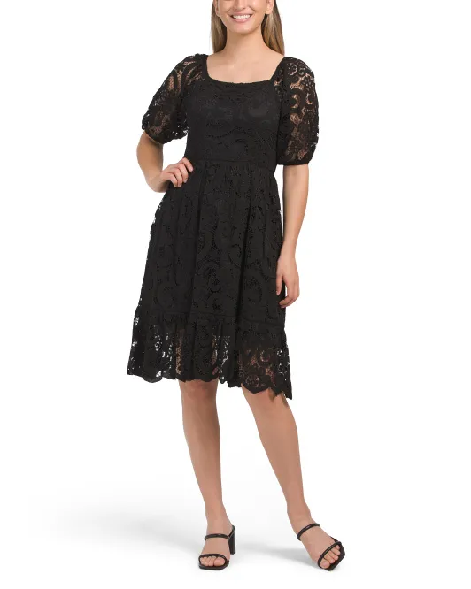 

Кружевное платье Babydoll Nanette Nanette Lepore, черный