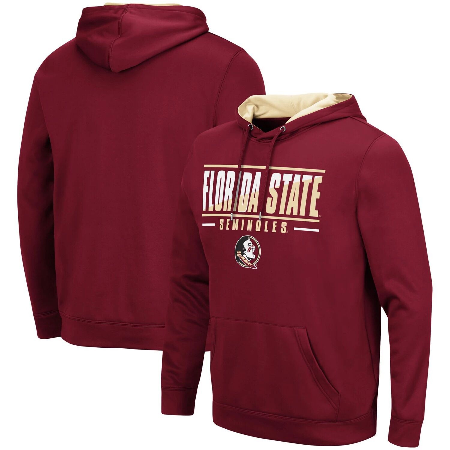 

Мужской пуловер с капюшоном Garnet Florida State Seminoles Slash Stack 2.0 Colosseum