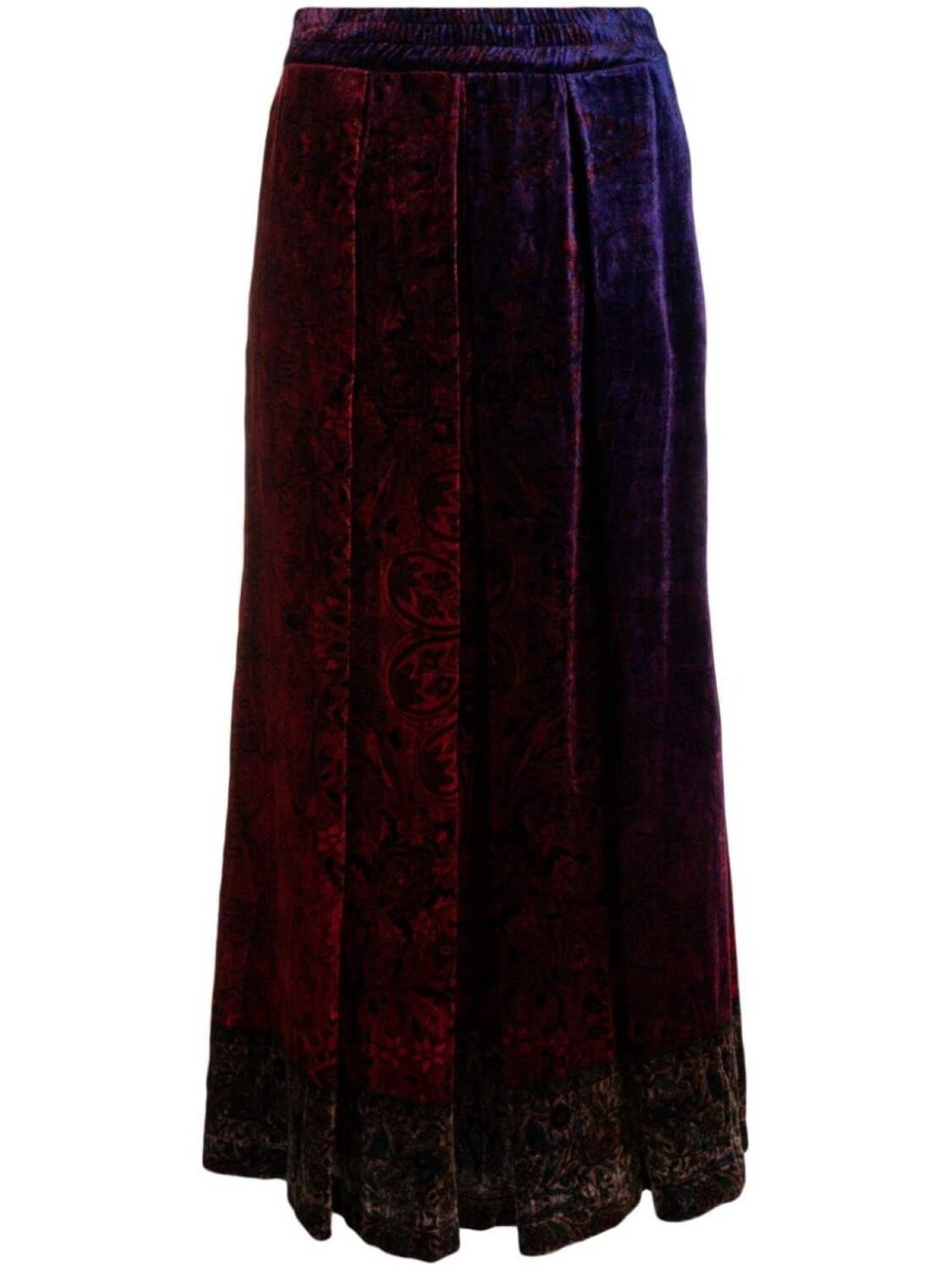 

Pierre-Louis Mascia Kanada patterned floral-print velvet skirt, красный