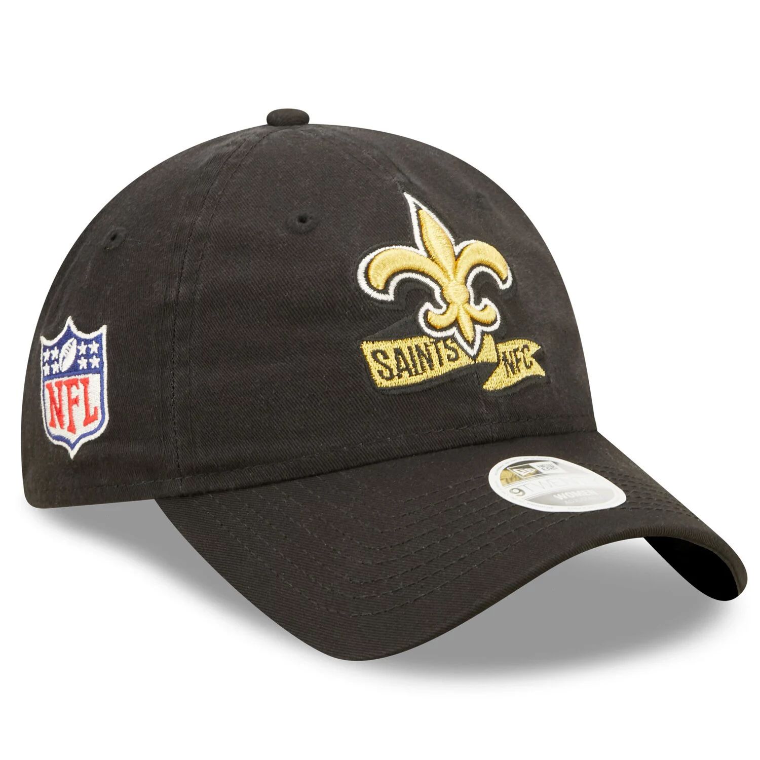 цена Женская черная кепка New Era New Orleans Saints 2022 с регулируемой боковой линией 9TWENTY New Era
