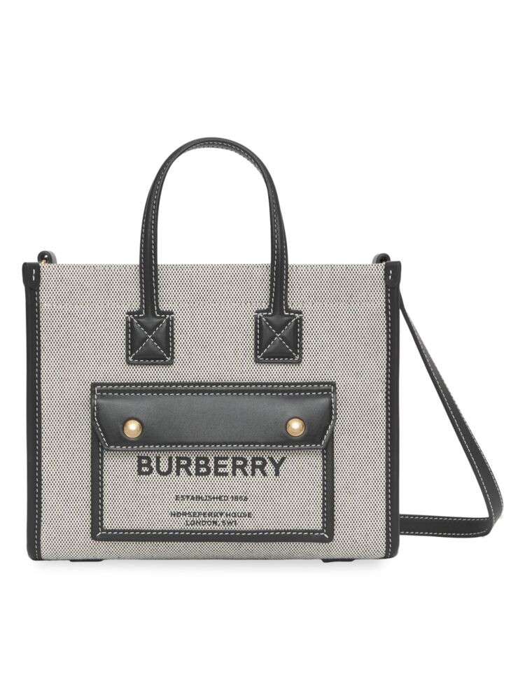 

Миниатюрная парусиновая сумка-тоут Horseferry Burberry, черный