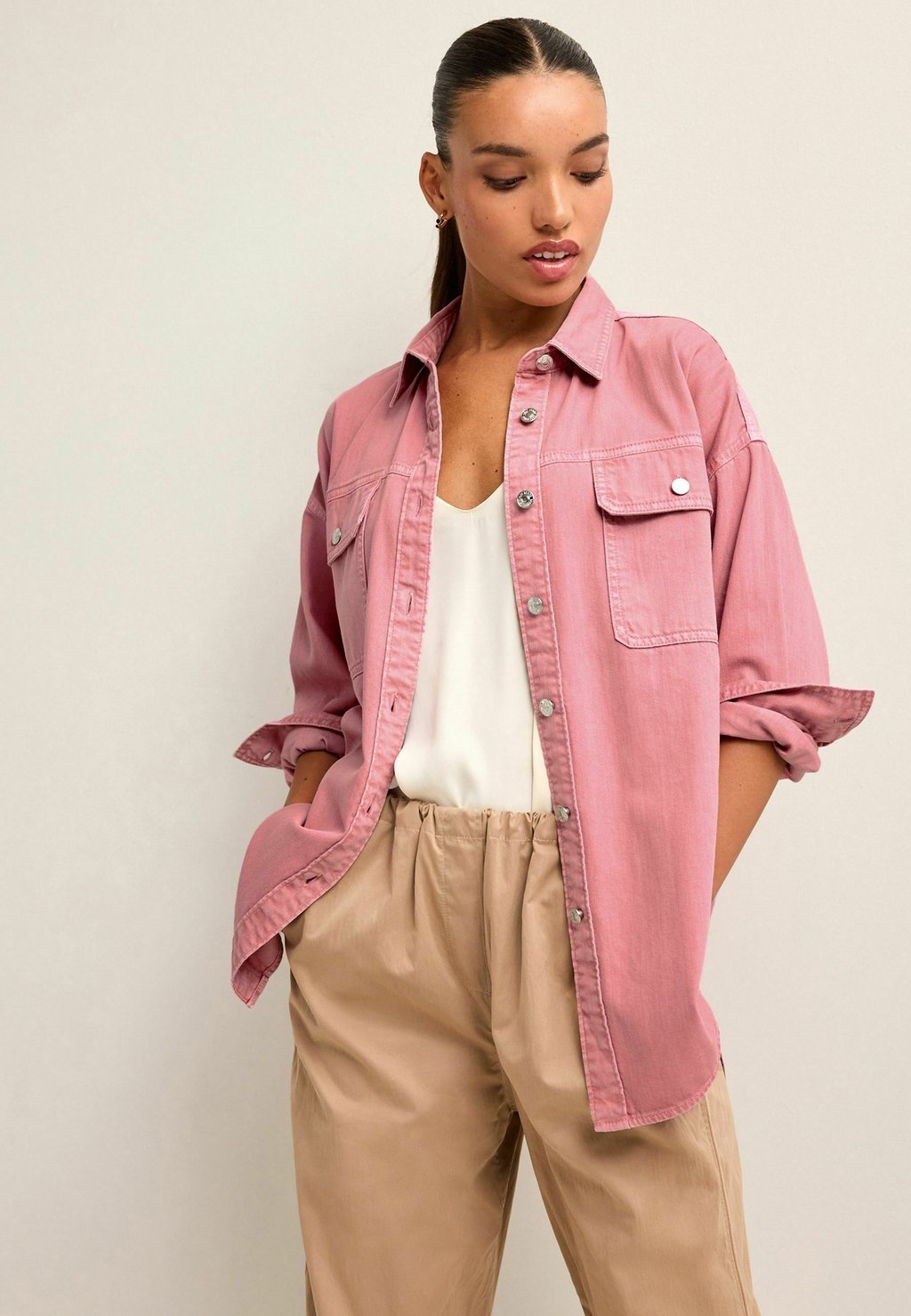 Блузка-рубашка Next, цвет mottled light pink