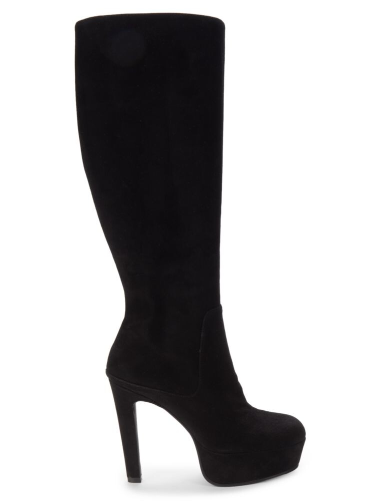 

Замшевые сапоги до колена на платформе Ave 130 Stuart Weitzman, черный