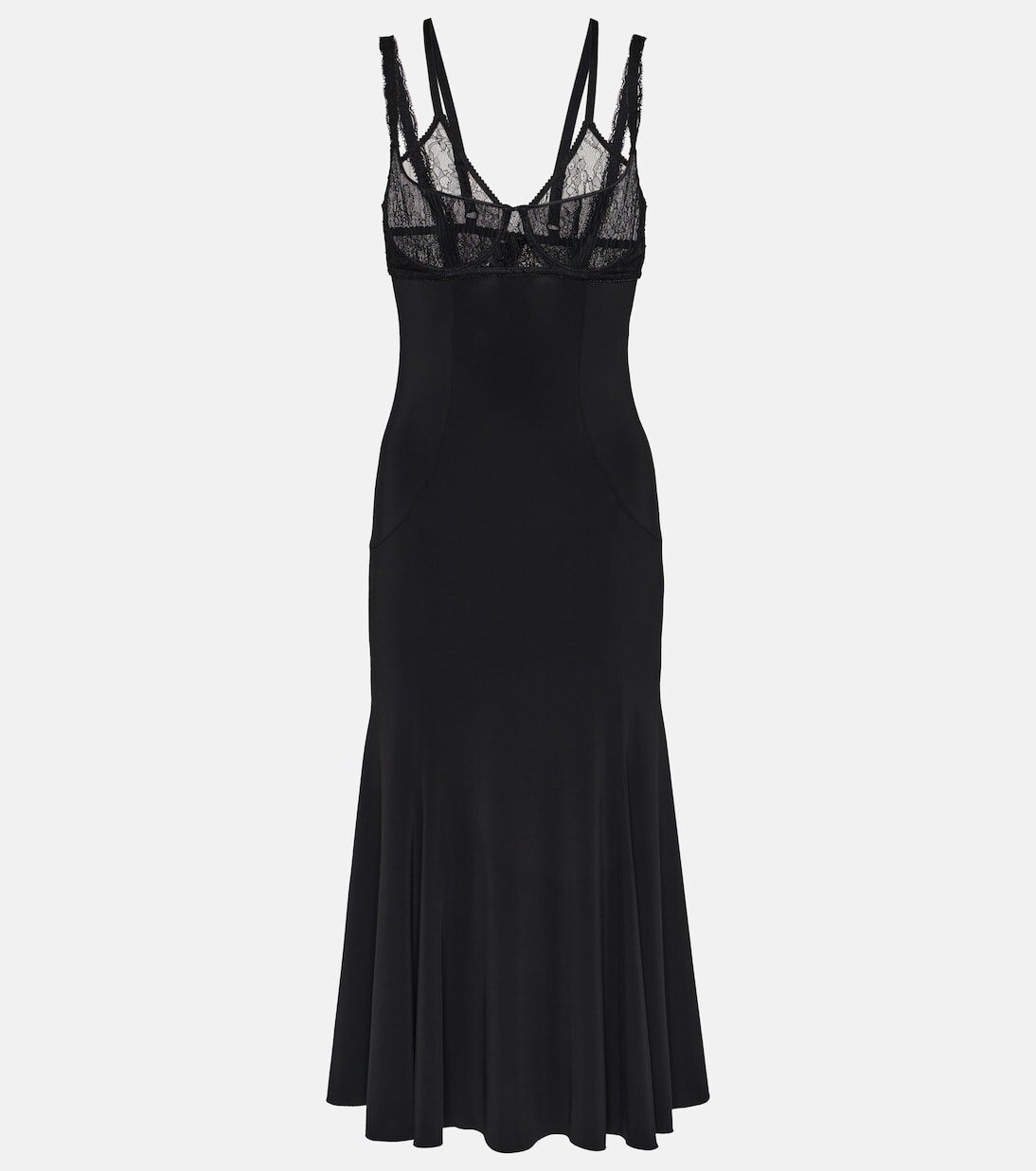 

Платье-бюстье миди с кружевной отделкой Dolce&Gabbana, черный