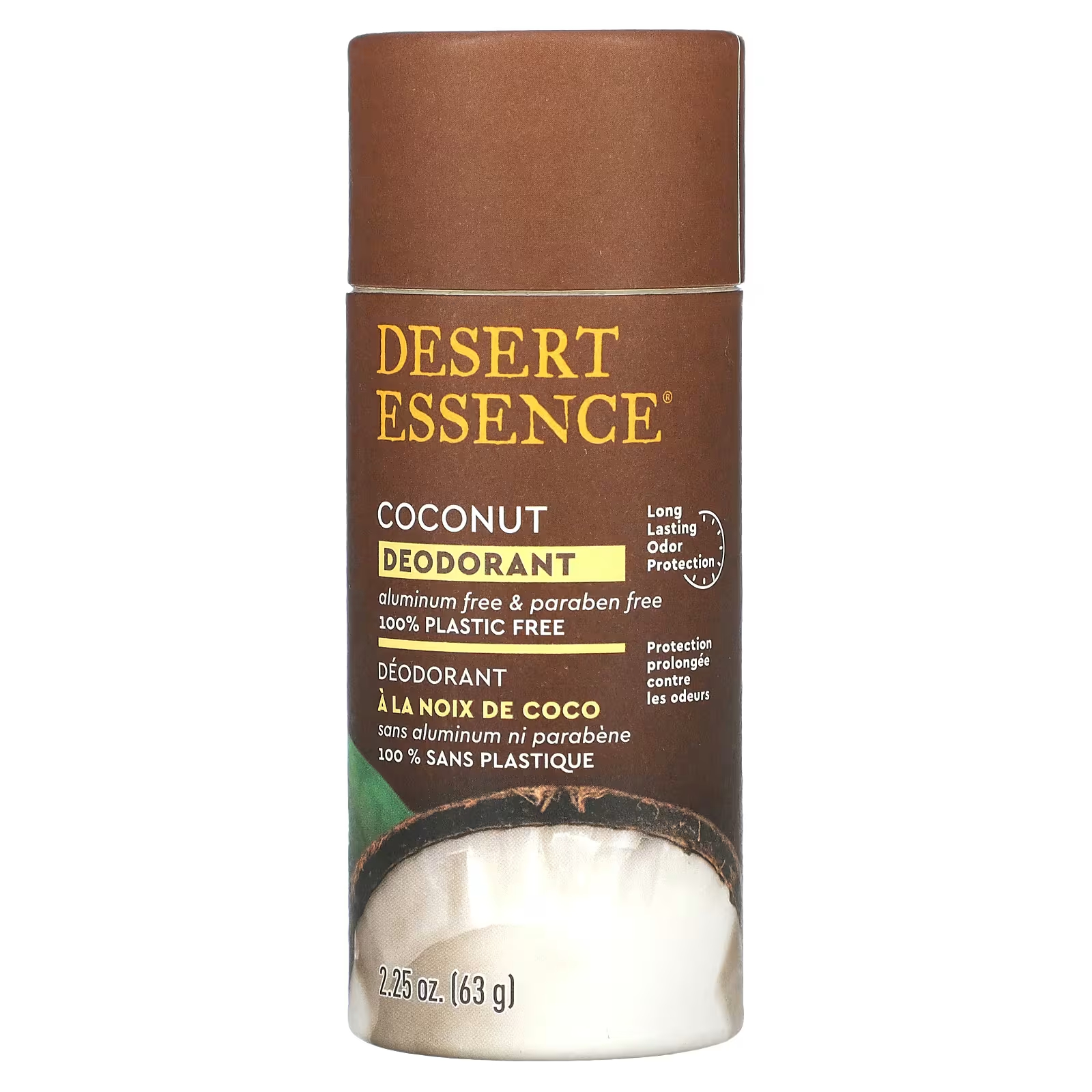 Дезодорант Desert Essence Кокос, 2,25 унции (63 г) schmidt s натуральный дезодорант кокос и каолиновая глина 92 г 3 25 унции