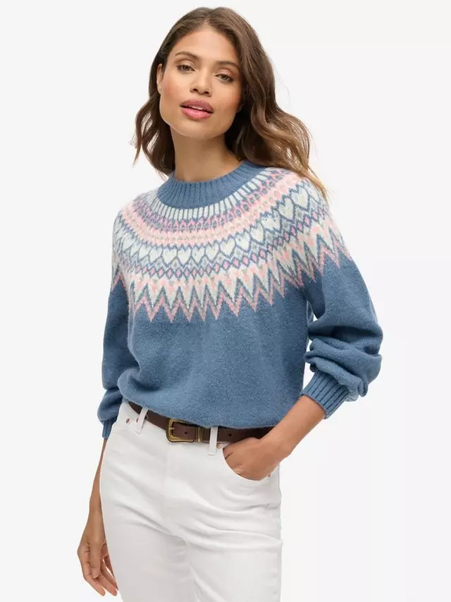 

Джемпер Superdry Heart Fair Isle, цвет ecru/multi
