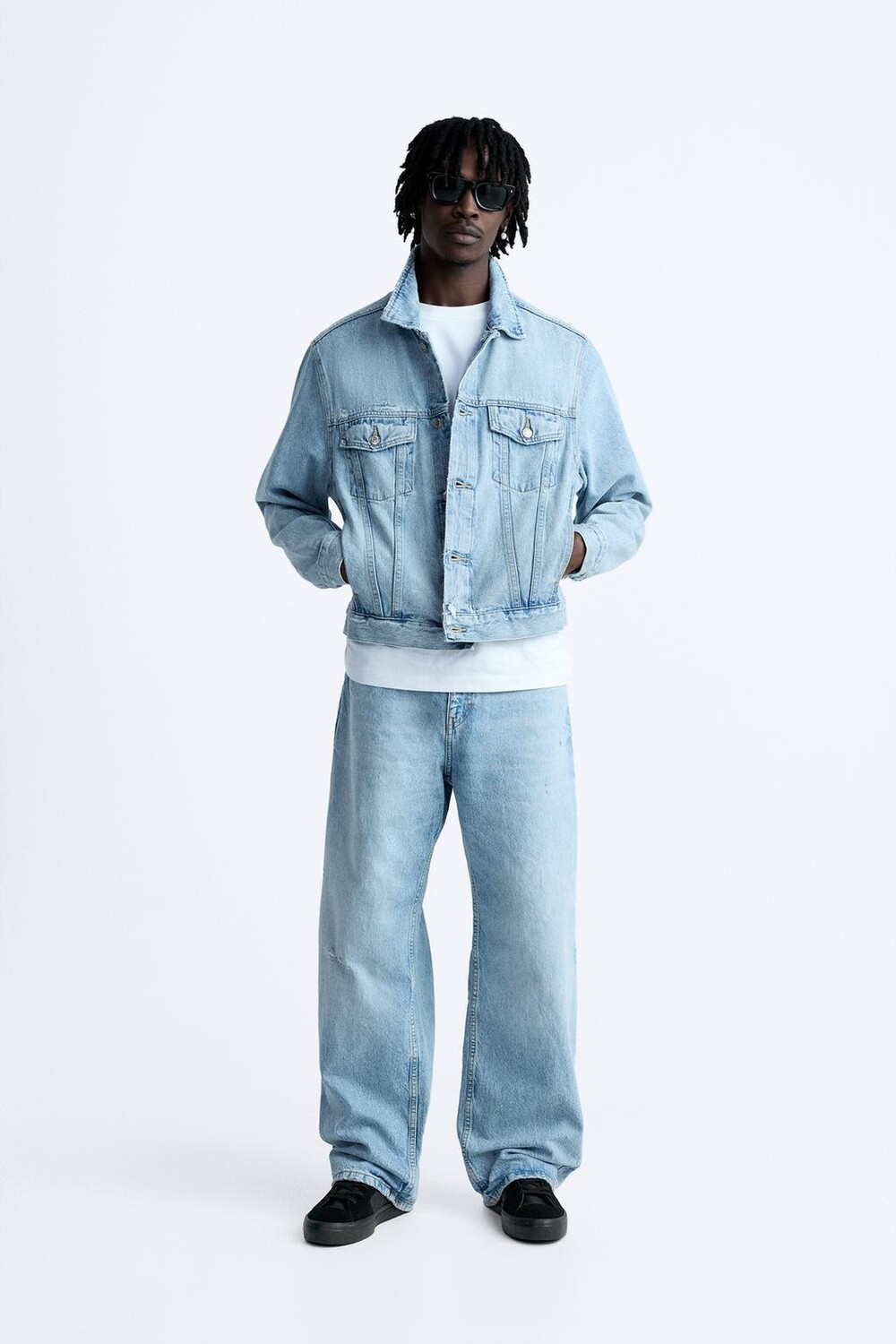 

Высокие кроссовки из замши с разделком ZARA, черный