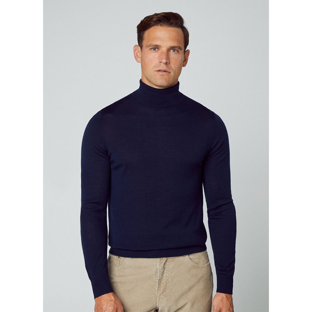 

Свитер Hackett Merino Roll Neck, синий