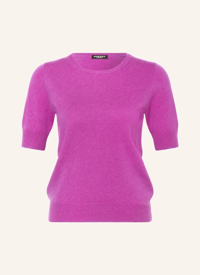 трикотажная кашемировая рубашка ftc cashmere фиолетовый Трикотажная кашемировая рубашка Repeat, фуксия