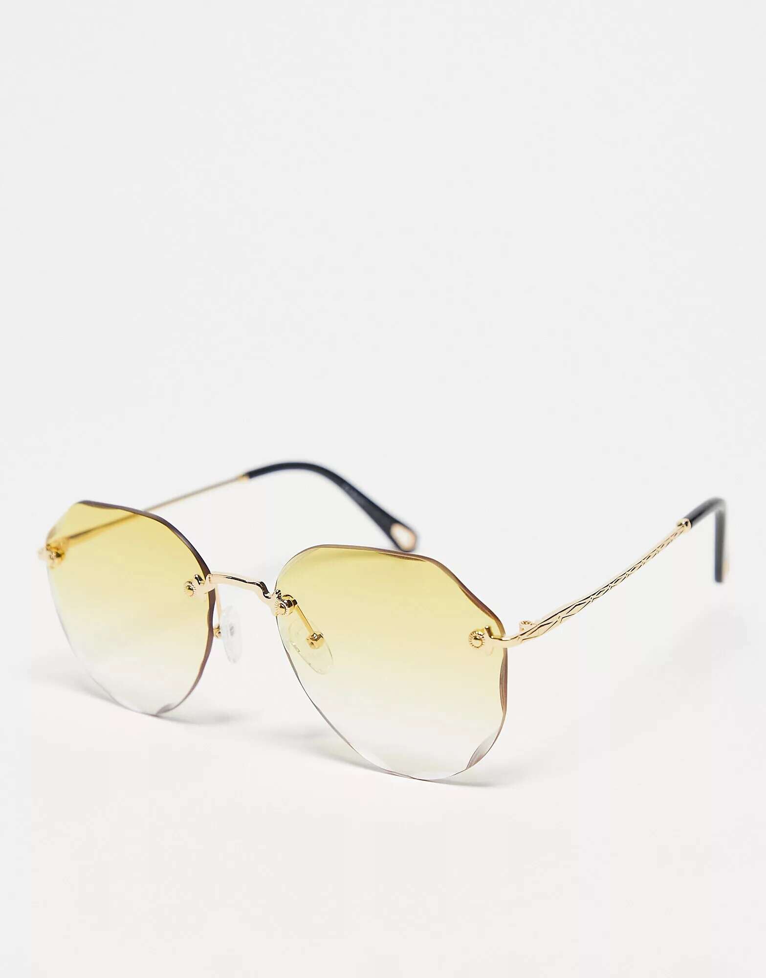 Золотые солнцезащитные очки в форме шантильи AJ Morgan цена и фото