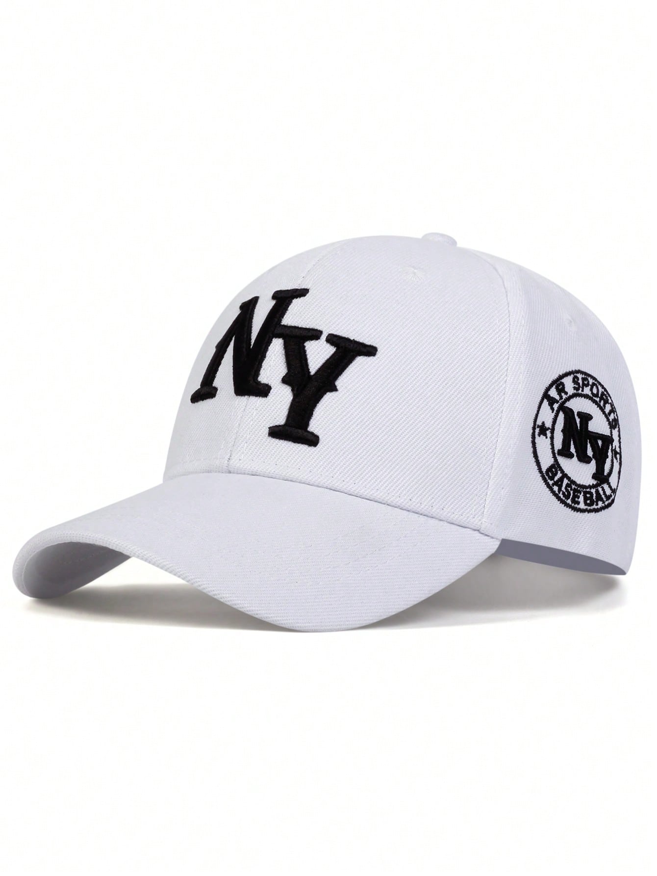 1 шт. мужская бейсболка с вышивкой букв «Нью-Йорк», белый бейсболка летняя сетчатая кепка с вышивкой в виде рок букв модная бейсболка дышащая бейсболка для взрослых