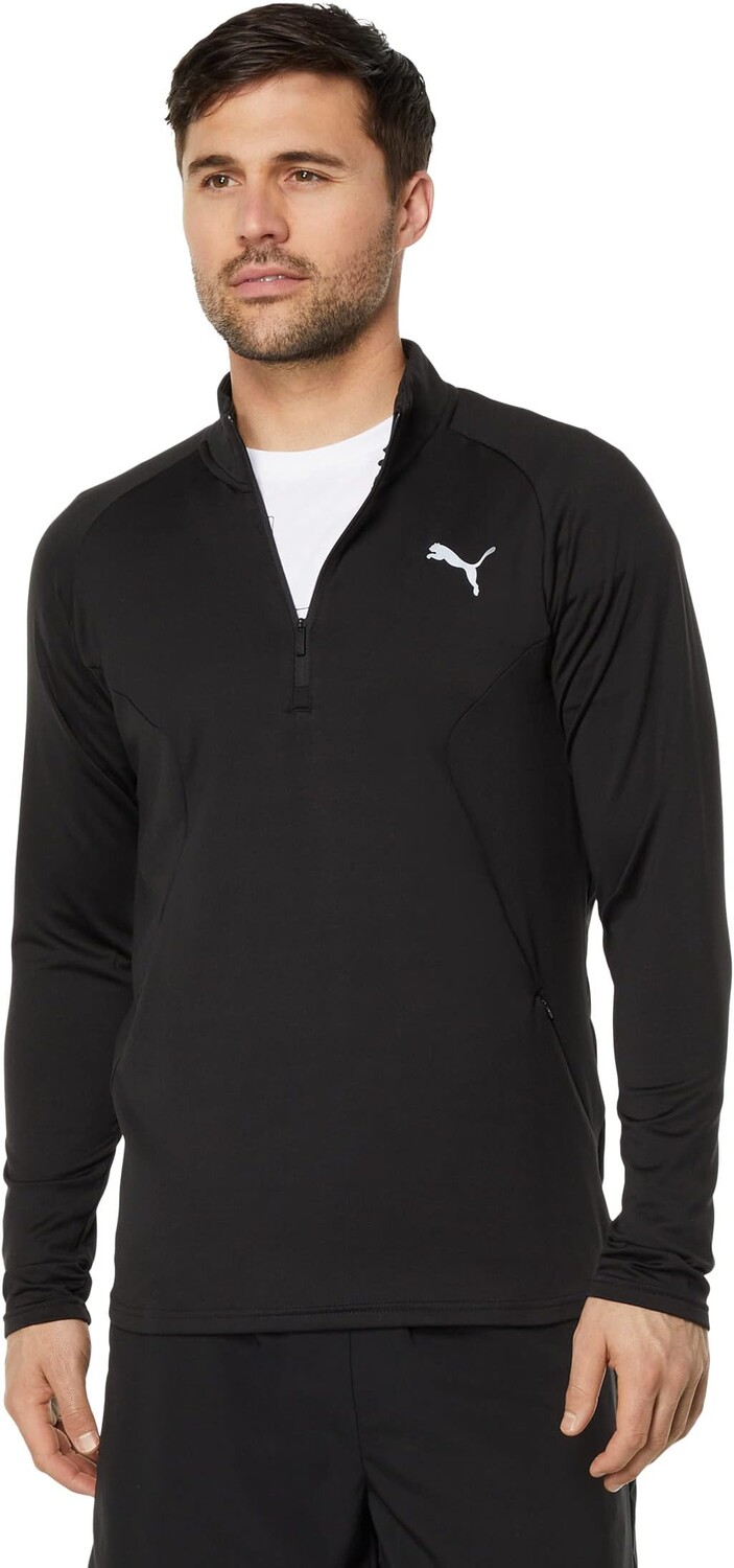 

Рубашка PUMA Run Cloudspun Knit 1/2 Zip, черный